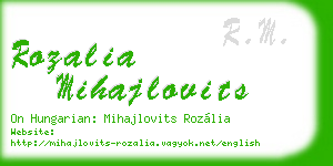 rozalia mihajlovits business card